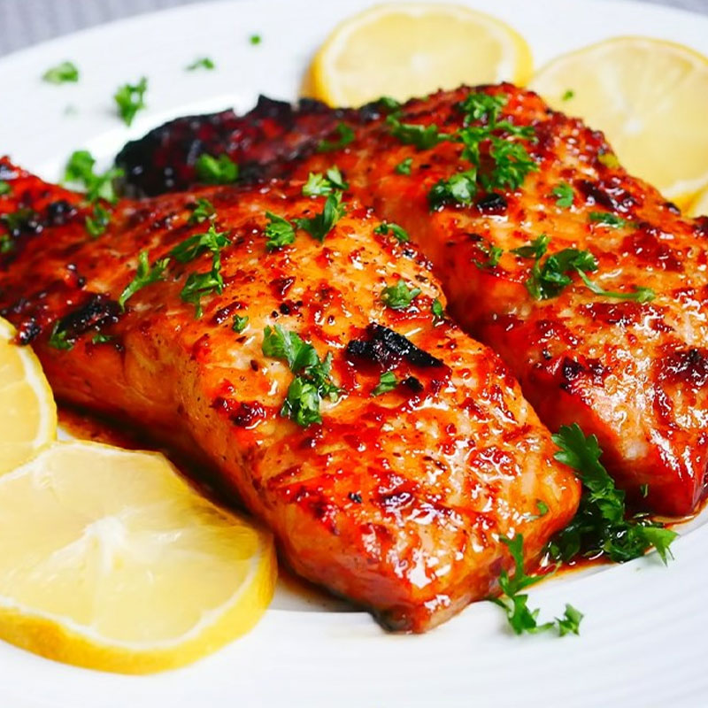 Cá hồi nướng cuốn