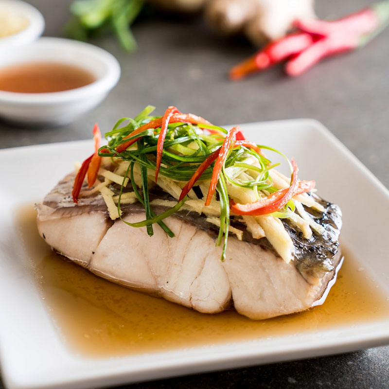 Cá tầm hấp xì dầu