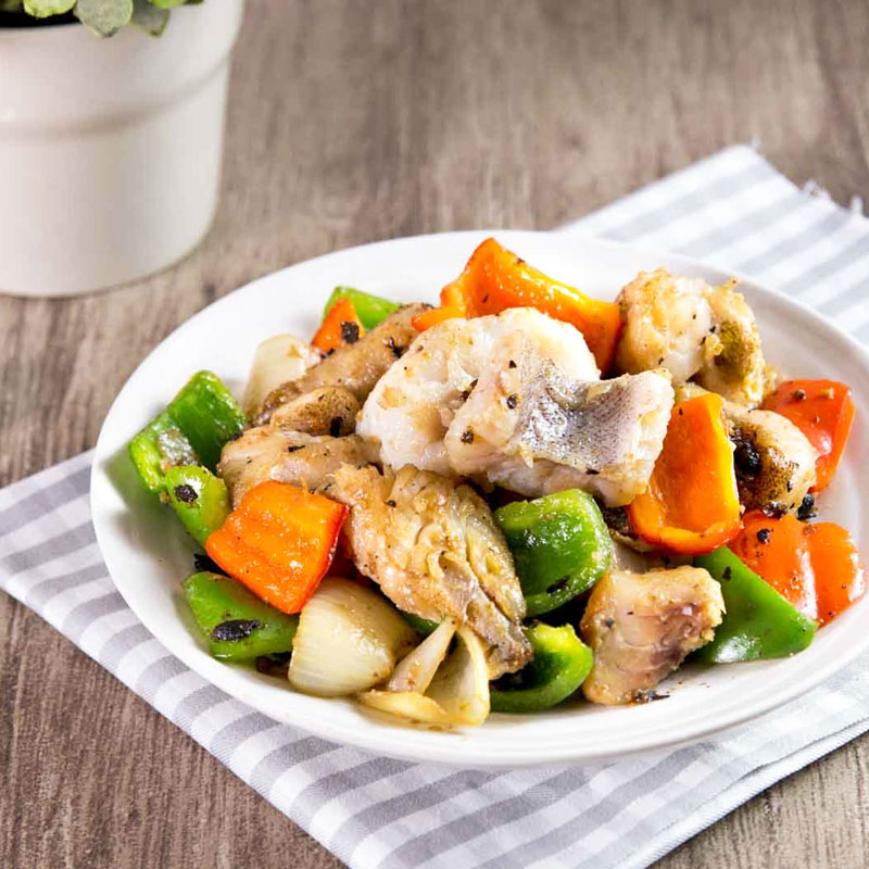 Cá tầm xào ớt chuông